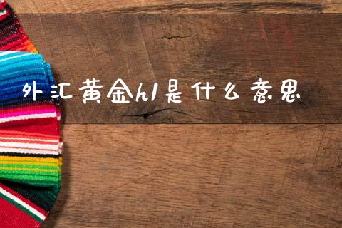 外汇黄金h1是什么意思_https://m.fansifence.com_贵金属行情_第1张