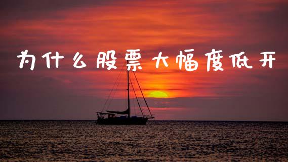 为什么股票大幅度低开_https://m.fansifence.com_消费金融_第1张
