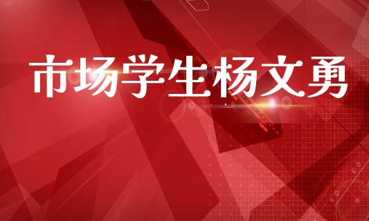 市场学生杨文勇_https://m.fansifence.com_公募基金_第1张