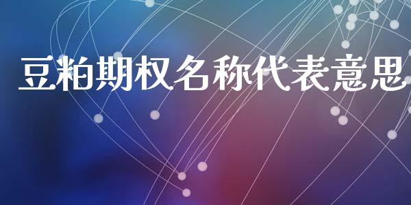 豆粕期权名称代表意思_https://m.fansifence.com_消费金融_第1张