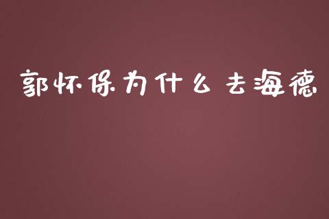 郭怀保为什么去海德_https://m.fansifence.com_贵金属行情_第1张