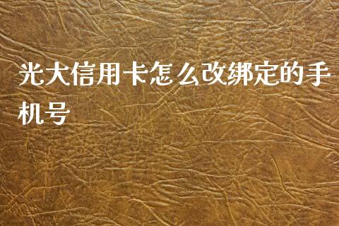 光大信用卡怎么改绑定的手机号_https://m.fansifence.com_公募基金_第1张