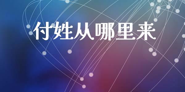 付姓从哪里来_https://m.fansifence.com_消费金融_第1张