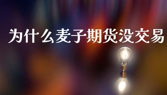 为什么麦子期货没交易_https://m.fansifence.com_消费金融_第1张