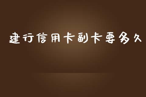 建行信用卡副卡要多久_https://m.fansifence.com_消费金融_第1张