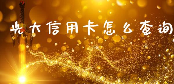 光大信用卡怎么查询_https://m.fansifence.com_个股行情_第1张