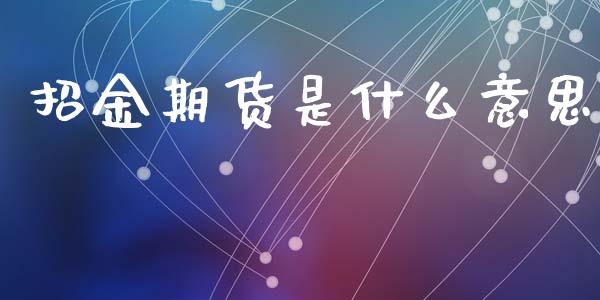 招金期货是什么意思_https://m.fansifence.com_贵金属行情_第1张