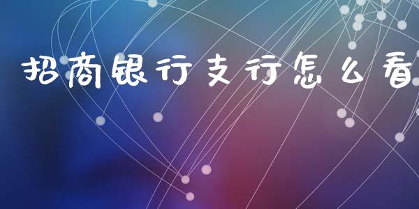 招商银行支行怎么看_https://m.fansifence.com_个股行情_第1张