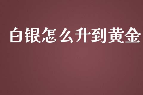 白银怎么升到黄金_https://m.fansifence.com_公募基金_第1张