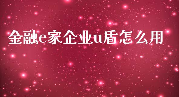 金融e家企业u盾怎么用_https://m.fansifence.com_贵金属行情_第1张