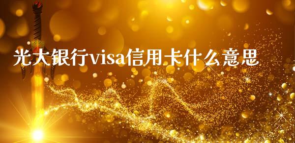 光大银行visa信用卡什么意思_https://m.fansifence.com_消费金融_第1张