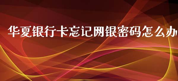 华夏银行卡忘记网银密码怎么办_https://m.fansifence.com_消费金融_第1张