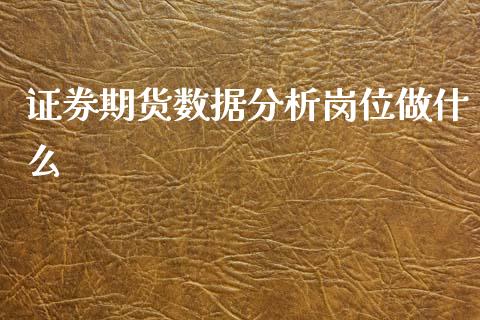 证券期货数据分析岗位做什么_https://m.fansifence.com_个股行情_第1张