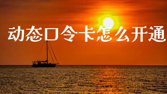 动态口令卡怎么开通_https://m.fansifence.com_贵金属行情_第1张