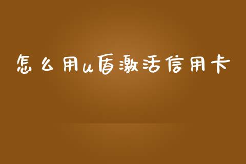 怎么用u盾激活信用卡_https://m.fansifence.com_个股行情_第1张