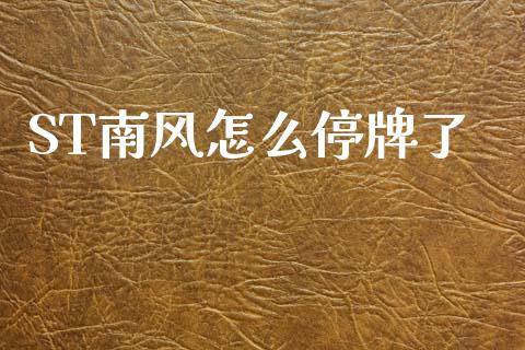 ST南风怎么停牌了_https://m.fansifence.com_贵金属行情_第1张