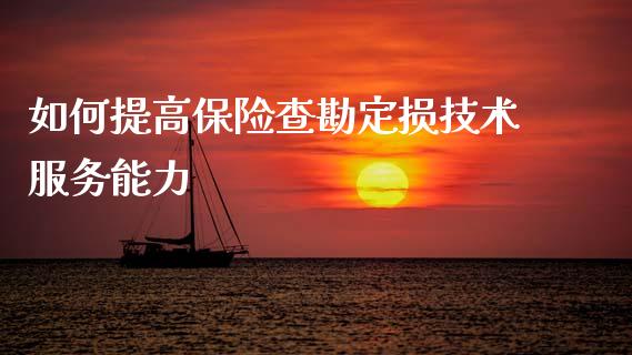 如何提高保险查勘定损技术服务能力_https://m.fansifence.com_公募基金_第1张