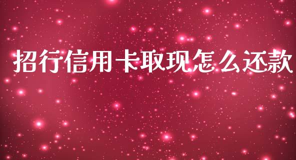 招行信用卡取现怎么还款_https://m.fansifence.com_公募基金_第1张