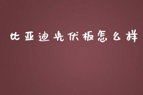比亚迪光伏板怎么样_https://m.fansifence.com_个股行情_第1张