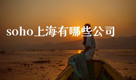 soho上海有哪些公司_https://m.fansifence.com_贵金属行情_第1张