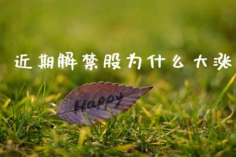 近期解禁股为什么大涨_https://m.fansifence.com_个股行情_第1张