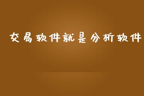 交易软件就是分析软件_https://m.fansifence.com_公募基金_第1张