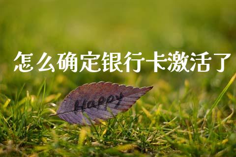 怎么确定银行卡激活了_https://m.fansifence.com_公募基金_第1张