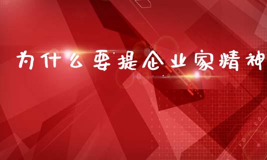 为什么要提企业家精神_https://m.fansifence.com_个股行情_第1张