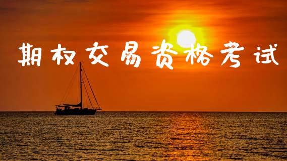 期权交易资格考试_https://m.fansifence.com_公募基金_第1张