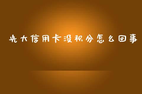 光大信用卡没积分怎么回事_https://m.fansifence.com_贵金属行情_第1张