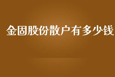 金固股份散户有多少钱_https://m.fansifence.com_贵金属行情_第1张