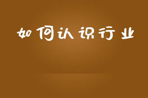 如何认识行业_https://m.fansifence.com_个股行情_第1张