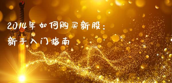 2014年如何购买新股：新手入门指南_https://m.fansifence.com_消费金融_第1张