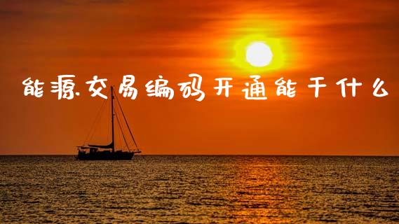 能源交易编码开通能干什么_https://m.fansifence.com_贵金属行情_第1张