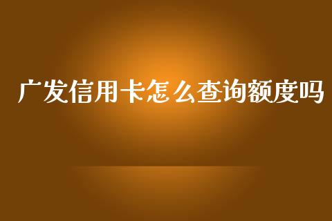 广发信用卡怎么查询额度吗_https://m.fansifence.com_公募基金_第1张