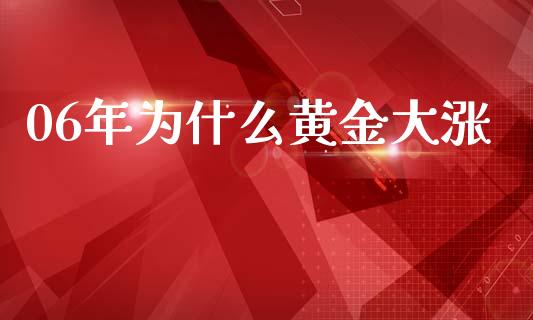 06年为什么黄金大涨_https://m.fansifence.com_消费金融_第1张