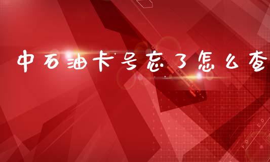 中石油卡号忘了怎么查_https://m.fansifence.com_贵金属行情_第1张