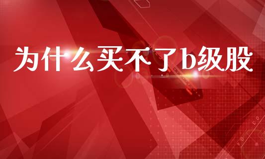 为什么买不了b级股_https://m.fansifence.com_贵金属行情_第1张
