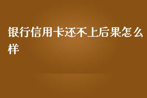 银行信用卡还不上后果怎么样_https://m.fansifence.com_个股行情_第1张