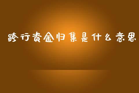跨行资金归集是什么意思_https://m.fansifence.com_个股行情_第1张