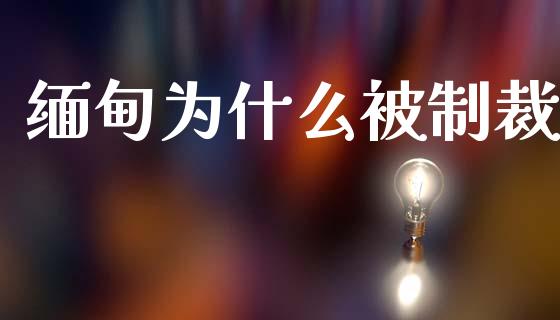 缅甸为什么被制裁_https://m.fansifence.com_个股行情_第1张