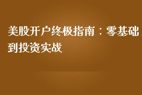 美股开户终极指南：零基础到投资实战_https://m.fansifence.com_公募基金_第1张