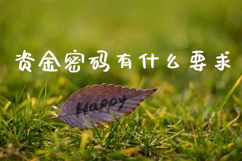 资金密码有什么要求_https://m.fansifence.com_贵金属行情_第1张