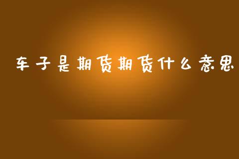 车子是期货期货什么意思_https://m.fansifence.com_贵金属行情_第1张