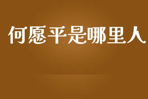 何愿平是哪里人_https://m.fansifence.com_消费金融_第1张