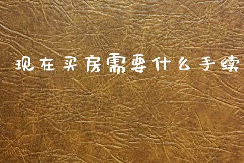 现在买房需要什么手续_https://m.fansifence.com_个股行情_第1张
