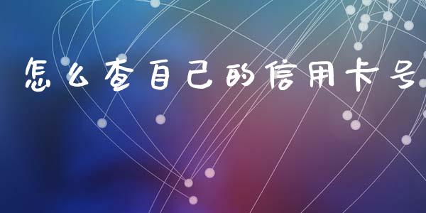 怎么查自己的信用卡号_https://m.fansifence.com_个股行情_第1张