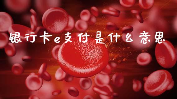 银行卡e支付是什么意思_https://m.fansifence.com_个股行情_第1张