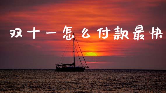 双十一怎么付款最快_https://m.fansifence.com_消费金融_第1张