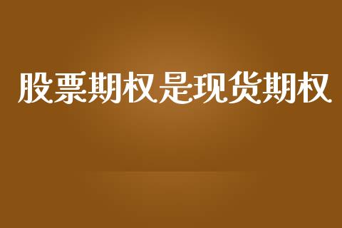 股票期权是现货期权_https://m.fansifence.com_贵金属行情_第1张